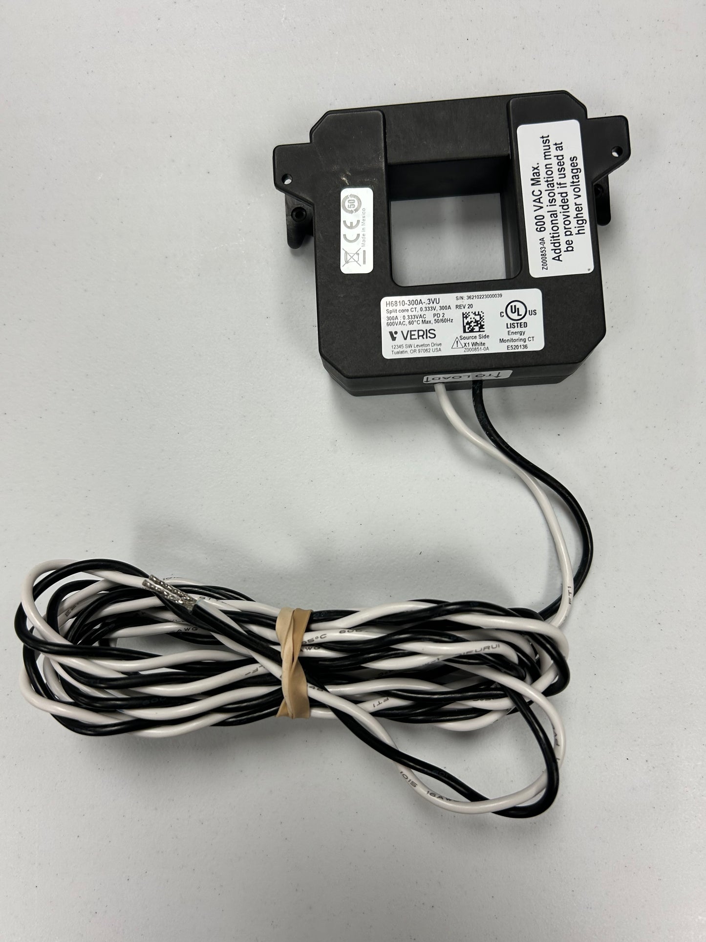 Veris H6810-300A-.3VU Power Metering Split-Core Current Transducer
