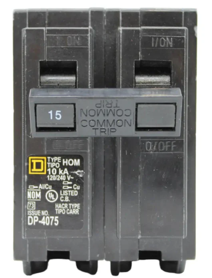 Square D HOM215 Circuit Breaker 15 Amps 240 Volts 2 Pole
