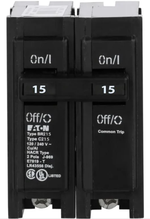 BR215 - Eaton - 15 Amp Circuit Breaker Plug-In - 15 Amp - 2 Pole - 240 Volt