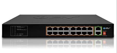 BV-Tech 16 Port PoE Switch,W/ Power Cord, Metal