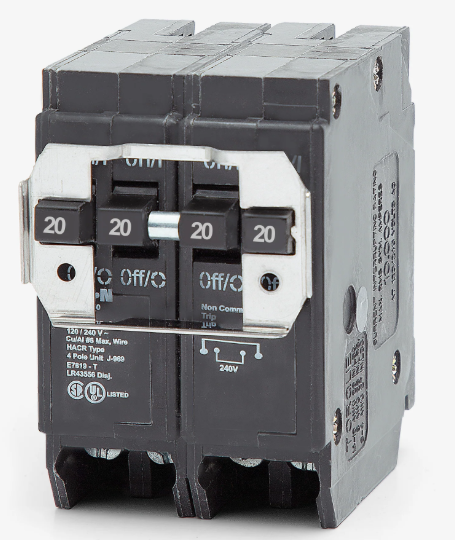 Eaton BQ220220 - 20/20A Quadplex Miniature Circuit Breaker