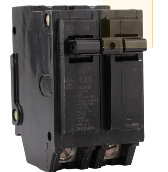 GE THQL 125A 2P 120/240V Q-Line Plug-In Circuit Breaker