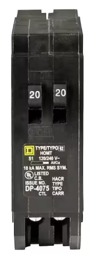 Square D Type 62 HOMT Tandem 20/20 Circuit Breaker