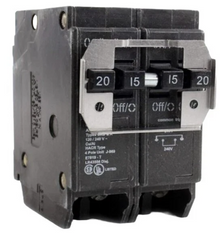 Eaton BQC220215 Circuit Breaker, Type BQC, 4-Pole, 1x 20A 1x15A, 120/240V