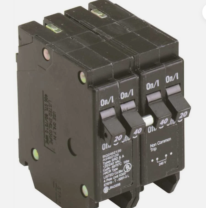 Eaton BQ2402120 BR 1-40 Amp 2 Pole 2-20 Amp 1 Pole BQ Circuit Breaker