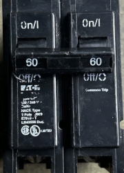 BR260 EATON 2 POLE 60amp Circuit Breaker