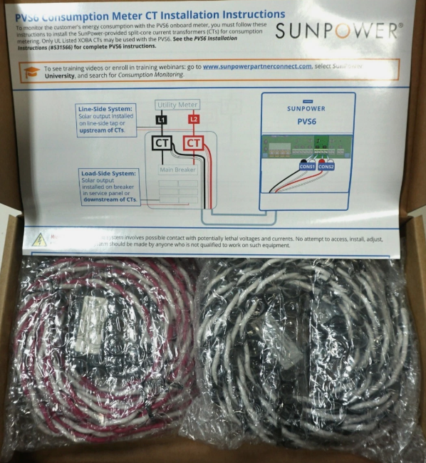 SunPower PVS6 Consumption Metering CT Kit 532173