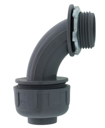 SOUTHWIRE P493 1" Nylon Liquid Tight 90-Degree Connector (Gray)