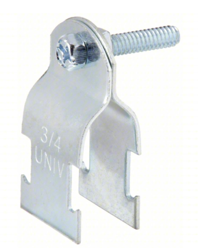 Conduit Strap Clamp: Steel, Electroplated, 1 inch Conduit Trade Size