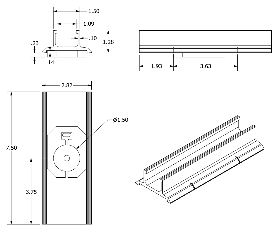 SnapNrack, 232-01464-USA, SpeedSeal Track