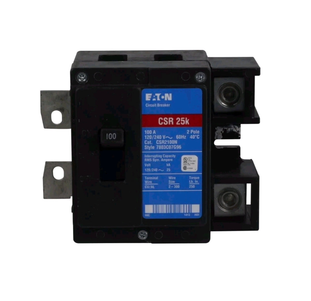 Eaton Circuit Breaker, 240VAC, 100A, Type CH Load Center, CSR2100N